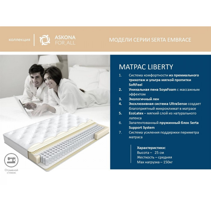 Матрас Serta Embrace Liberty 1200x1900 Матрас Serta Embrace Liberty 1200x1900