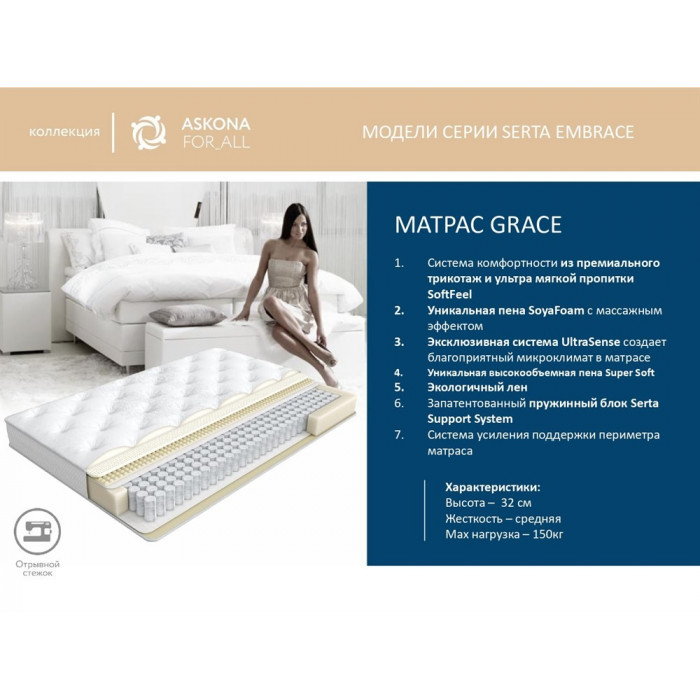 Матрас Serta Embrace Grace 2000x1860 Матрас Serta Embrace Grace 2000x1860