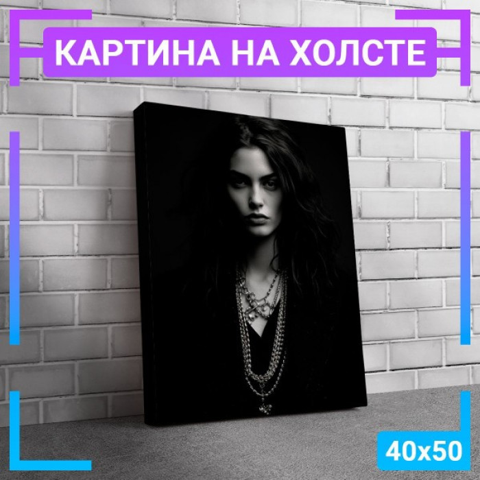Картина интерьерная на холсте "Модель в черном Мода" Картина интерьерная на холсте "Модель в черном Мода"