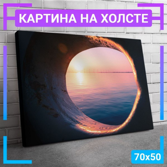 Картина интерьерная на холсте "Закат море"
