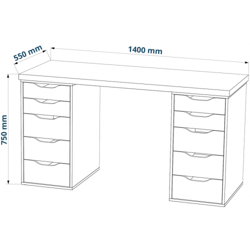 Ингар 2/55 стол письменный 140x75x55